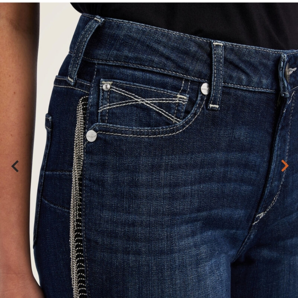 Ariat Jeans High Rise Fringe Flare - Picture 3 of 6